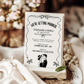 ロマンチック図解入りの、写真付きのなカップルの結婚式の日付を保存 招待状