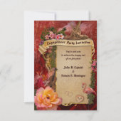 ロマンチック婚約パーティ招待状 招待状 (正面)