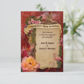 ロマンチック婚約パーティ招待状 招待状 (スタンド正面)