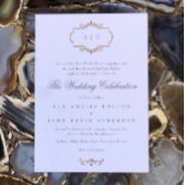 ロマンチック実在なクラシック金ゴールド枠モノグラム結婚の 箔招待状