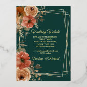 ロマンチック実在グリーゴールド箔のフローラ結婚ズ 箔招待状 (裏面)