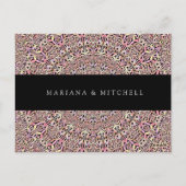 ロマンチック幾何学曼荼羅ソフトピンクブラックインビタット ポストカード (裏面)