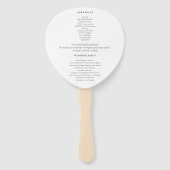 ロマンチック引用文スクリプト白黒結婚式 プログラム ハンドファン (裏面)