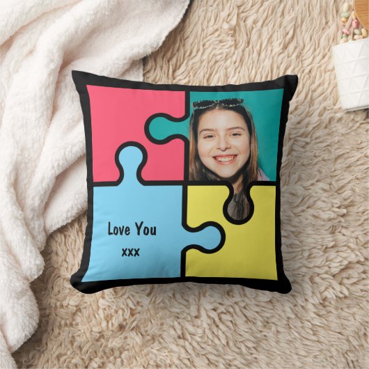 ロマンチック恋しく思なパズルの作品の贈り物の愛のカスタム クッション (ブランケット)
