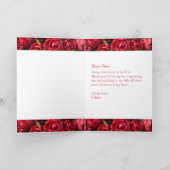 ロマンチック感傷的バラ妻アニバーサリーカード カード (内部)