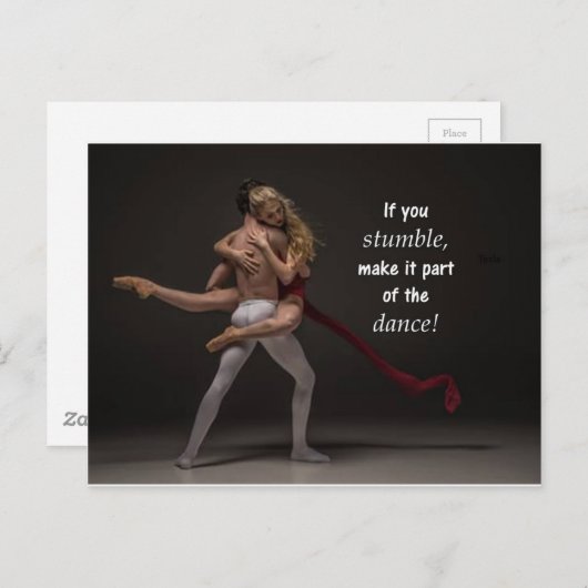 ロマンチック感動的引用文バレエカップル ポストカード (正面/裏面)