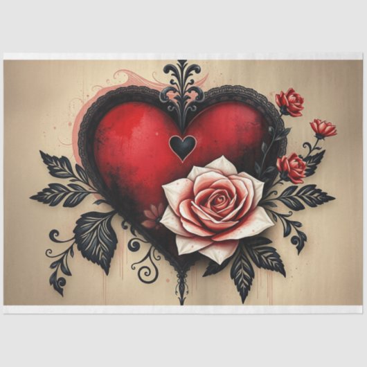 ロマンチック抽象芸術ゴシックティッシュペーパー 薄葉紙 (正面)