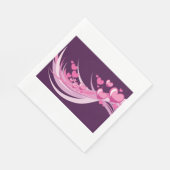 ロマンチック抽象芸術ピンクハートデザインオンパープル スタンダードランチョンナプキン (角)