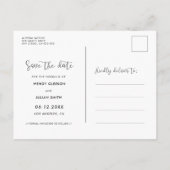 ロマンチック日付の写真を保存 案内ポストカード (裏面)