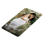 ロマンチック日付を保存する垂直婚約写真 マグネット (左側)