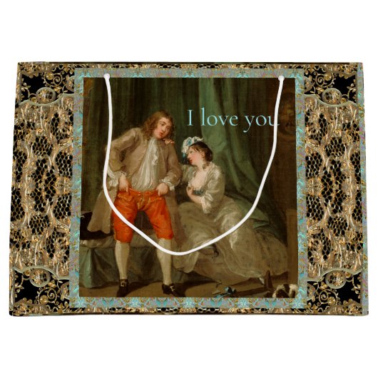 ロマンチック旧世界エレガントすべての行事 ラージペーパーバッグ (正面)