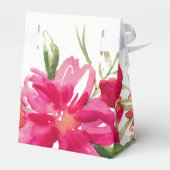 ロマンチック明るい赤紫色グリーンウォーター色結婚フローラ フェイバーボックス (裏面サイド)