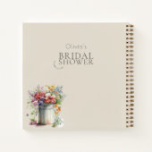 ロマンチック春の花花瓶ブライダルシャワーゲスト ノートブック (裏面)