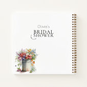 ロマンチック春の花花瓶ブライダルシャワーゲスト ノートブック (裏面)
