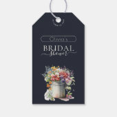 ロマンチック春の花花瓶ブライダルシャワー ギフトタグ (裏面)