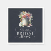 ロマンチック春の花花瓶ブライダルシャワー スタンダードカクテルナプキン (正面)