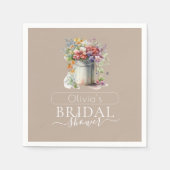 ロマンチック春の花花瓶ブライダルシャワー スタンダードカクテルナプキン (正面)