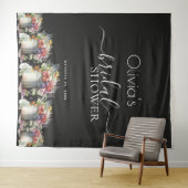 ロマンチック春の花花瓶ブライダルシャワー タペストリー (インサイチュ(横))