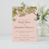 ロマンチック春サマーさくらんぼブロッサム結婚ズ 招待状 (スタンド正面)