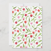 ロマンチック春チューリップフローラピンク&ホワイト結婚ズ 招待状 (裏面)