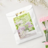 ロマンチック春フラワーフローラホワイト薄紫結婚ズ フェイバーバッグ (封をした状態)