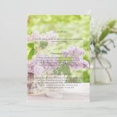 ロマンチック春フラワーフローラホワイト薄紫結婚ズ 招待状 (スタンド正面)