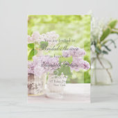 ロマンチック春フラワーフローラ薄紫ブライダルシャワー 招待状 (スタンド正面)