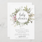 ロマンチック春ベビーシャワー招待状 招待状 (正面/裏面)