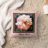 ロマンチック春牡丹イ淡い色のンピーチパーソナライズされた クッション (ブランケット)