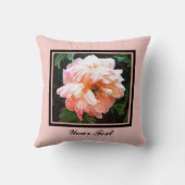 ロマンチック春牡丹イ淡い色のンピーチパーソナライズされた クッション (裏面)