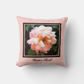 ロマンチック春牡丹イ淡い色のンピーチパーソナライズされた クッション (正面)
