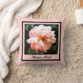 ロマンチック春牡丹イ淡い色のンピーチパーソナライズされた クッション (ブランケット)