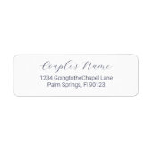 ロマンチック書道ネイビーブルー差出人住所 ラベル (正面)