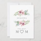 ロマンチック最高のな母フローラリースモノグラムinピンク シーズンカード (正面)