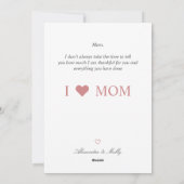 ロマンチック最高のな母フローラリースモノグラムinピンク シーズンカード (裏面)