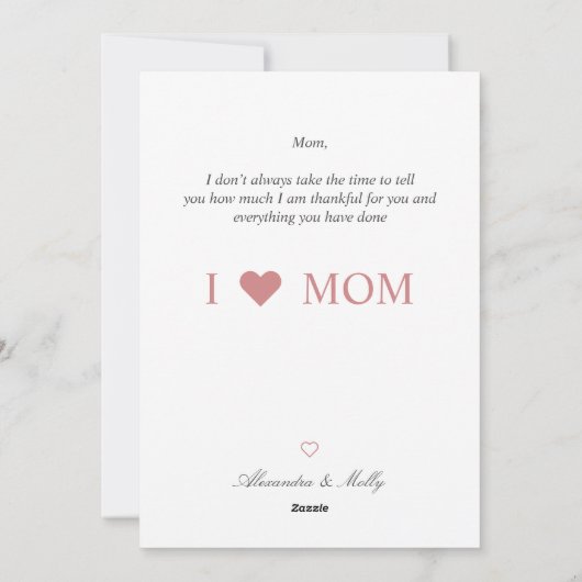 ロマンチック最高のな母フローラリースモノグラムinピンク シーズンカード (裏面)