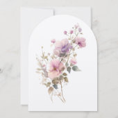 ロマンチック桜さくらんぼフラワーズ結婚開花 招待状 (裏面)