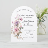 ロマンチック桜さくらんぼフラワーズ結婚開花 招待状 (スタンド正面)