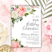 ロマンチック植物性赤面バラフローラ85th誕生日 招待状
