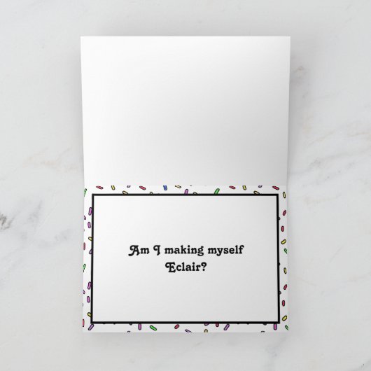 ロマンチック気のあるそぶりをしたおもしろいチョコレートエクレアフードプン カード (内部)