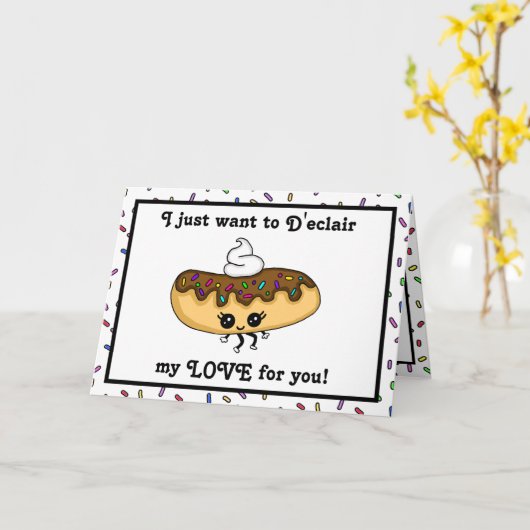 ロマンチック気のあるそぶりをしたおもしろいチョコレートエクレアフードプン カード (黄色い花)
