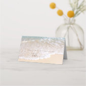 ロマンチック海波熱帯ビーチ結婚式 プレイスカード (正面)