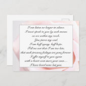 ロマンチック淡い色のなピンクフローラジェーンオーステンラブ引用文 ポストカード (正面/裏面)