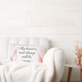 ロマンチック淡い色のなピンクフローラジェーンオーステンラブ引用文 ランバークッション