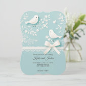 ロマンチック淡い色のなレースと鳥のエキスポ結婚ットのティール（緑がかった色） (スタンド正面)