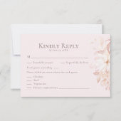 ロマンチック淡い色のピンクローゼウディングRSVPカード サンキューカード (正面)