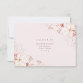 ロマンチック淡い色のピンクローゼウディングRSVPカード サンキューカード (裏面)