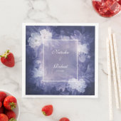 ロマンチック深いラベンダー結婚フローラズナプキンス (インサイチュ)