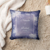 ロマンチック深いラベンダー結婚フローラ クッション (ブランケット)