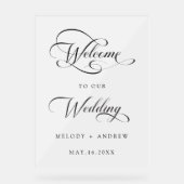 ロマンチック渦巻形のなス結婚クリプトの歓迎フロスト アクリルサイン (正面)